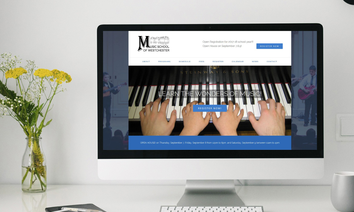 Music School of Westchester website at Beverley Designs