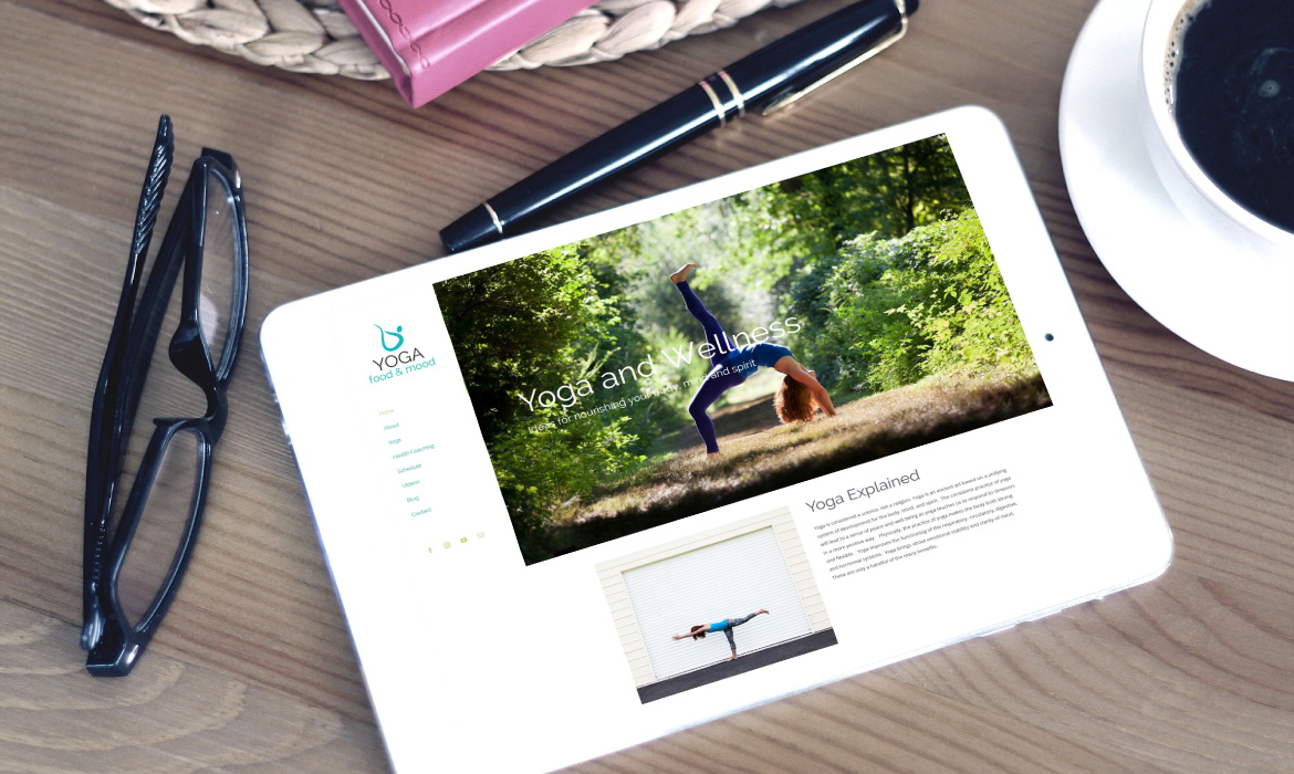 Yoga Food & Mood website at Beverley Designs