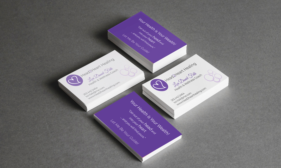 Beverley Designs - Head2Heart Healing business card production